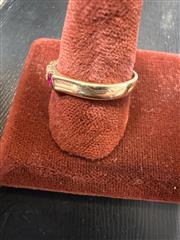 Ruby Lady's Stone & Diamond Ring 2 Diamonds .16 Carat T.W. 14K Yellow Gold 3.6g